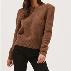 Forever 21 Wool Blend Knit Puff Sleeve Crew Neck Long Sleeve Sweater Small NWT